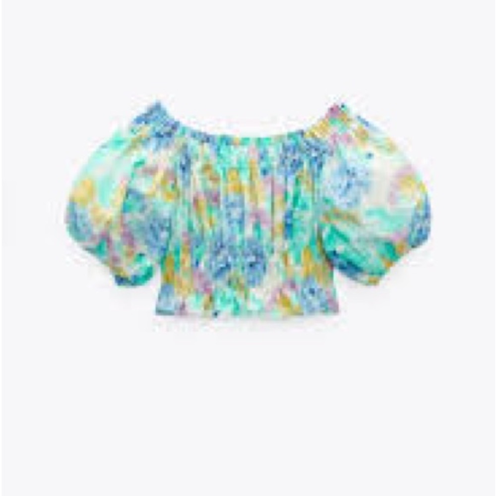 NWT zara floral crop top size medium